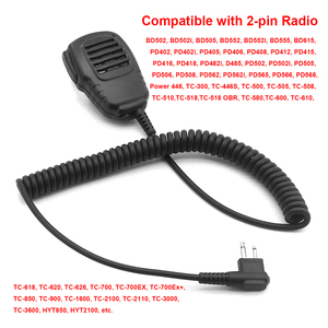 Micrófono de solapa con PTT y conector de audio para walkie-talkies Hytera BD502, BD502i, BD552i, PD415, PD482i, PD502, PD562 - Product Image 1