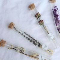 Mini bouteilles de souhait pour la fête des mères, Rose éternelle, Bouquet de fleurs séchées, Tube en verre, vente en gros