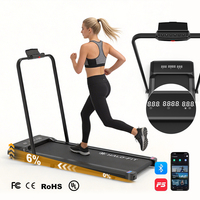 Treadmill Elektrik Lipat 10km/Jam untuk Kebugaran di Rumah, Alat Olahraga Lari, Walking Pad