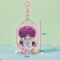 Sac de rangement pour poupée de dessin animé mignon de 15,5 cm, deuxième génération Labubu, épaissi, transparent, multi-usage, cadeau
