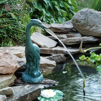 Sculpture en métal en cuivre coulé, statue en bronze, hérons, fontaine d'eau de jardin à vendre
