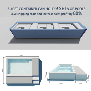 Petite <span class=keywords><strong>piscine</strong></span> extérieure <span class=keywords><strong>piscine</strong></span> de natation spa à débordement infini <span class=keywords><strong>piscine</strong></span> hors sol en fibre de verre avec transat - Product Image 3