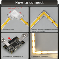 Conector para Tiras LED COB de 2, 3 y 4 Pines, Contacto de Cobre ABS, 5mm 8mm 10mm, RGB CCT, Luces de Cinta Flexibles