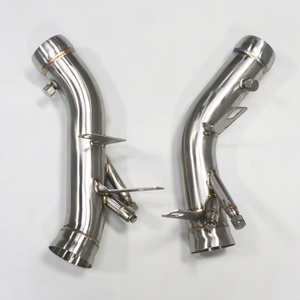 ท่อไอเสียดาวน์ไปป์สแตนเลส 304 แบบไหลสูง พร้อมแผ่นกันความร้อนและเรโซเนเตอร์ สำหรับรถยนต์เมอร์เซเดส-เบนซ์ AMG W213 M178 4.0T ปี 2016 ขึ้นไป - Product Image 6