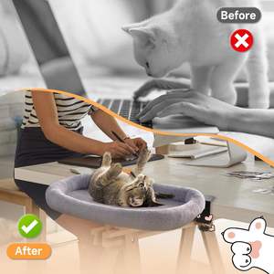 Cama para Gatos, <span class=keywords><strong>Hamaca</strong></span>, <span class=keywords><strong>Nido</strong></span>, Soporte para Colgar en la Oficina, Computadora, Escritorio, Libros - Product Image 4