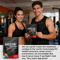 WELLBODY OEM/ODM – Sucettes de créatine monohydrate pour adultes, BCAA, L-Carnitine, Halal, végétaliennes, soutien énergétique naturel