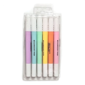 Juego de 6 Marcadores Fluorescentes de Doble Punta con Logotipo Personalizado, Colores Surtidos, Ecológicos, para Negocios, Escuela y Oficina - Product Image 2