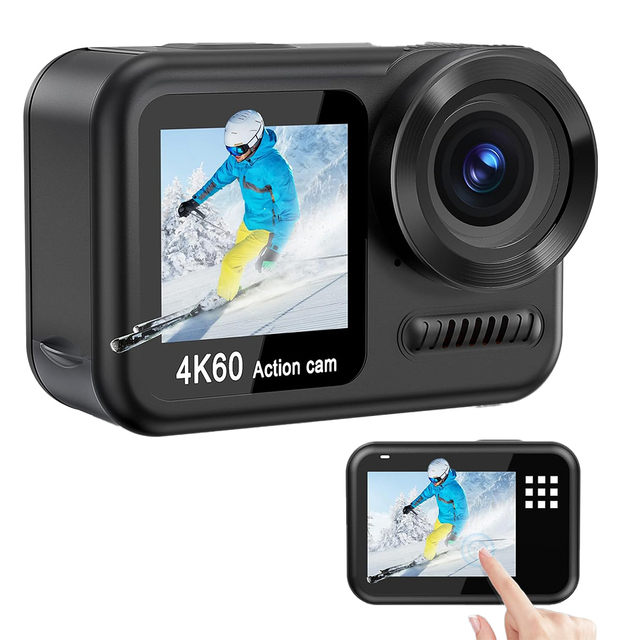 Advanced 4K 60FPS WiFi Action Sports Camera 64MP Waterproof Snorkeling Touch Screen Dual Display CMOS Lens Captures Every
