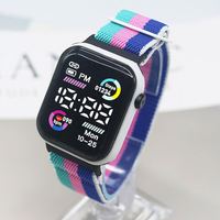 Jam Tangan Olahraga Elastis Murah Grosir Wanita Pria Anak Gelang Jam LED Elektronik Digital