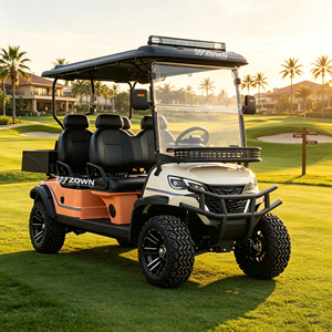 Carrito de golf eléctrico ZOWN para 6 pasajeros, suspensión elevada, neumáticos antideslizantes, certificado CE, carrito de golf familiar en venta - Product Image 1