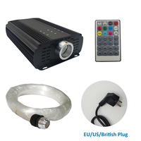 Lumière à fibres optiques scintillante RGBW avec fibres de 0,75 mm, projecteur LED de 75 W, lustre, télécommande/contrôle sonore pour KTV, hôtel