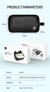 Borsa a Mano Antifurto WiWU Salem per Donne, Pratica con Serratura a Impronta Digitale e Elegante Fodera in Pelle PU - Product Image 5
