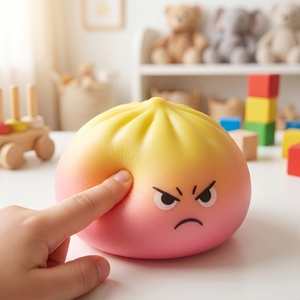 EVA Stress Ball Squishy <b>Toy</b> with Smile Face and Dumpling Design for 5-7 Years Unisex Mystery <b>Box</b> - Product Image 4