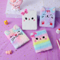 Carnet à spirales en peluche de dessin animé, nouveau pour l'automne et l'hiver, broderie mignonne pour fille, cadeau pour étudiant, journal intime