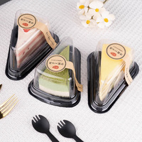 Boîte à gâteau triangulaire en plastique transparent de haute qualité pour desserts jetables, contenants alimentaires à emporter, boîte à pâtisserie pour tranches de gâteau