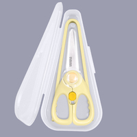 Ciseaux à aliments pour bébé en céramique FDA LFGB, ensemble portable avec pince de sécurité et étui de protection, OEM