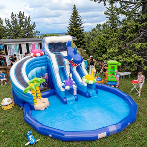 Parc aquatique gonflable géant avec <span class=keywords><strong>toboggan</strong></span> et <span class=keywords><strong>piscine</strong></span> pour les fêtes en plein air - Product Image 1