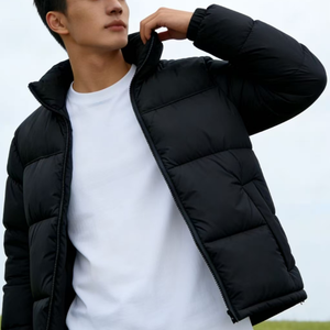 Veste d'hiver pour homme en duvet de canard gris de haute qualité - Coupe-vent - Product Image 4