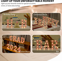 Lumières LED en forme de lettres et de chiffres, rose (A-Z&0-9), lumières décoratives pour anniversaire, mariage, fête, alimentées par piles, lumières festives