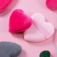 Éponge à poudre en velours ultra douce en forme de cœur pour poudre libre – Outil cosmétique de beauté en gros