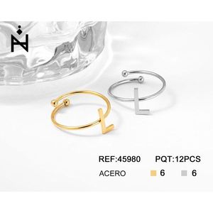 Anello in Acciaio Inossidabile L, Gioielli alla Moda in Oro e Argento, Set da 12 Pezzi, Ref45980 - Product Image 1