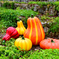 Sculpture de citrouille en résine de fibre de verre de grande taille pour l'extérieur, statue de citrouille lumineuse en fibre de verre pour Halloween