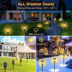 Lampe solaire à 96 LED effet flamme pour extérieur, étanche IP65, torches décoratives pour jardin, cour, Halloween - Product Image 4