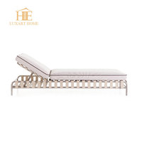 Chaise longue d'extérieur en aluminium de luxe, personnalisable, réglable, résistante aux intempéries, pour patio et bord de piscine