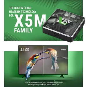 UGOOS X5M PRO Smart TV Box Android 14 Amlogic S905X5M LPDDR4 4GB 32GB Supports 4K AI-SR CEC AV1 WiFi6 BT5.4 1000M Voice Remote - Product Image 3