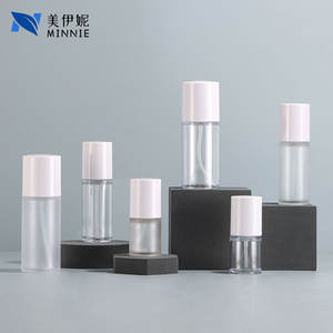 Minnie Cosmetic <b>Bottle</b> 30ml 50ml <b>Pump</b> Cylinder Glass Packaging For Hydrosol Makeup Remover Refill - Product Image 1