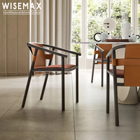 Meubles WISEMAX meubles de maison minimalistes modernes lumière luxe cadre en bois de frêne selle chaise de salle à manger en cuir pour salle à manger hôtel
