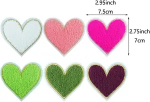 Customized You Colors And Size Star Chenille Embroidery Patch Heart Ironing On Patch