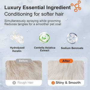 3-en-1 Rechargeable Automatique Remover Ultraviolet Moss Lamp Steamy Brush Pet Grooming Dog Hair Comb Stainless Steel Plastic - Product Image 5