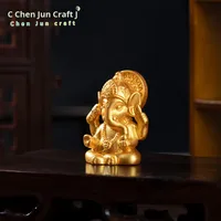 Nouvelle Statue de Bouddha Thaïlandais en Résine Dorée Miniature en Forme de Tête d'Éléphant, Écologique et de Haute Qualité, pour Décorations de Fête d'Asie du Sud-Est