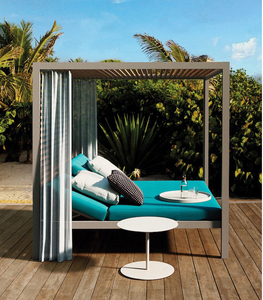 Muebles de exterior con dosel moderno tumbona diván marco de aluminio cojín sillón impermeable tumbona de lujo cabaña de playa - Product Image 5