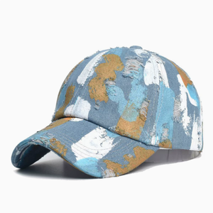 Gorra de Béisbol con Efecto Desgastado y Salpicaduras de Pintura, Estilo Vintage, Ajustable, para Hombre y Mujer, Gorra Snapback Moderna - Product Image 4