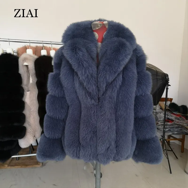 Factory Fashion Großhandel Luxus Echt fuchs Pelzmantel Frauen Winter warm Echt pelzmantel Western Damen übergroßen Pelzmantel