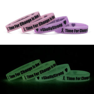 זוהר גומי צמיד מודפס סיליקון צמיד צמיד 12mm ניאון סיליקון צמיד לוגו מותאם אישית - Product Image 3