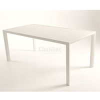 Ensemble de table et chaises de salle à manger en aluminium blanc, table d'extérieur pour restaurant, meubles de jardin