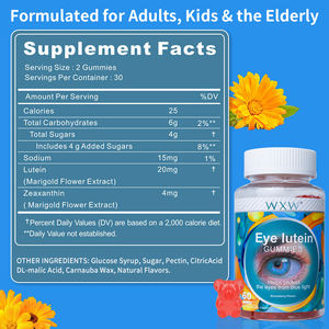 Gummies antioxydantes pour les yeux WXW Enhance, gummies à la lutéine pour les yeux, bêta-carotène, lutéine, soin des yeux, gummies - Product Image 2