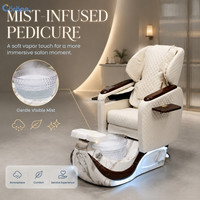 Ensemble de fauteuils de salon modernes de luxe avec dossier inclinable électrique, spa pour les pieds professionnel, massage, manucure et pédicure