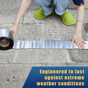 Cinta Adhesiva Impermeable <span class=keywords><strong>Frienda</strong></span> de 2 Rollos, Cinta de Reparación de Asfalto Autoadhesiva de 32' x 4' para Ventanas, Techos, Puertas, Canaletas y Uso en Exteriores - Product Image 5
