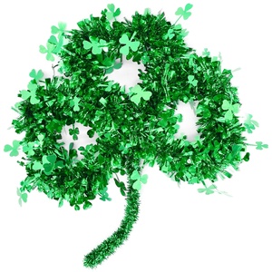 Damai St Patricks Ngày Vòng Hoa Trang Trí Nhân Tạo Shamrock Clover Trang Trí Nội Thất Với Cung Cho Phía Trước Cửa Nhà Tường Nguồn Cung Cấp Bên - Product Image 6