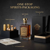 Etiqueta Metálica Personalizada en Relieve para Botella de Whisky Oslo de Vidrio Super Flint de 750 ml con Tapón de Corcho Hermético para Envasado de Licores de Destilería