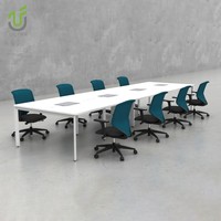 Meubles de bureau écologiques modernes IULTRA, table de réunion pour 8 personnes en MDF et ensemble de chaises pour l'école et l'hôtel