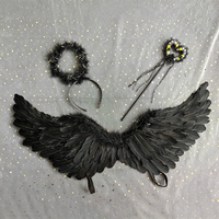 Ailes d'ange, ailes de démon, ailes en plumes, décorations douces, Halloween, Noël, carnaval, cosplay, accessoires de scène de mariage, fournitures pour fêtes d'enfants