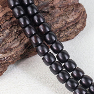 Cuentas de Oración de Madera de Ébano, 108 Cuentas de 7x8mm, Corte Recto en Forma de Barril, Estilo Chino Tradicional, Joyería Hecha a Mano, Unisex - Product Image 1