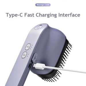 Peigne de massage électrique pour le cuir chevelu avec 3 niveaux de vibration, 2 niveaux de nébulisation, pulvérisation d'huile essentielle, dernier modèle de masseur de tête - Product Image 4