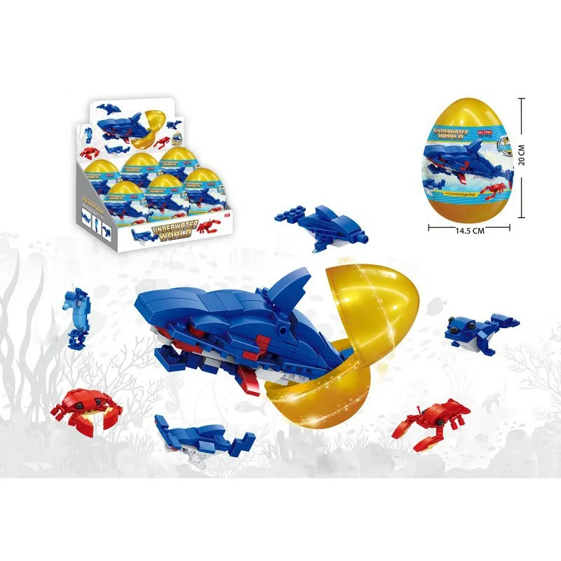 מכירה לוהטת פלסטיק הפתעה ביצת כמוסה עם צעצועי בתוך עיוות סופר Megalodon