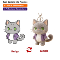 Mini peluche en coton PP brodée, design personnalisé, vente en gros sans MOQ, certifiée CE ASTM, porte-clés ours en peluche pour enfants et bébés